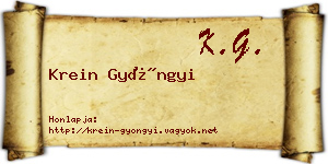Krein Gyöngyi névjegykártya
