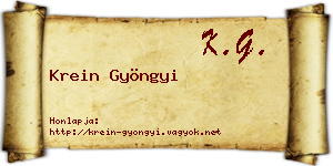 Krein Gyöngyi névjegykártya